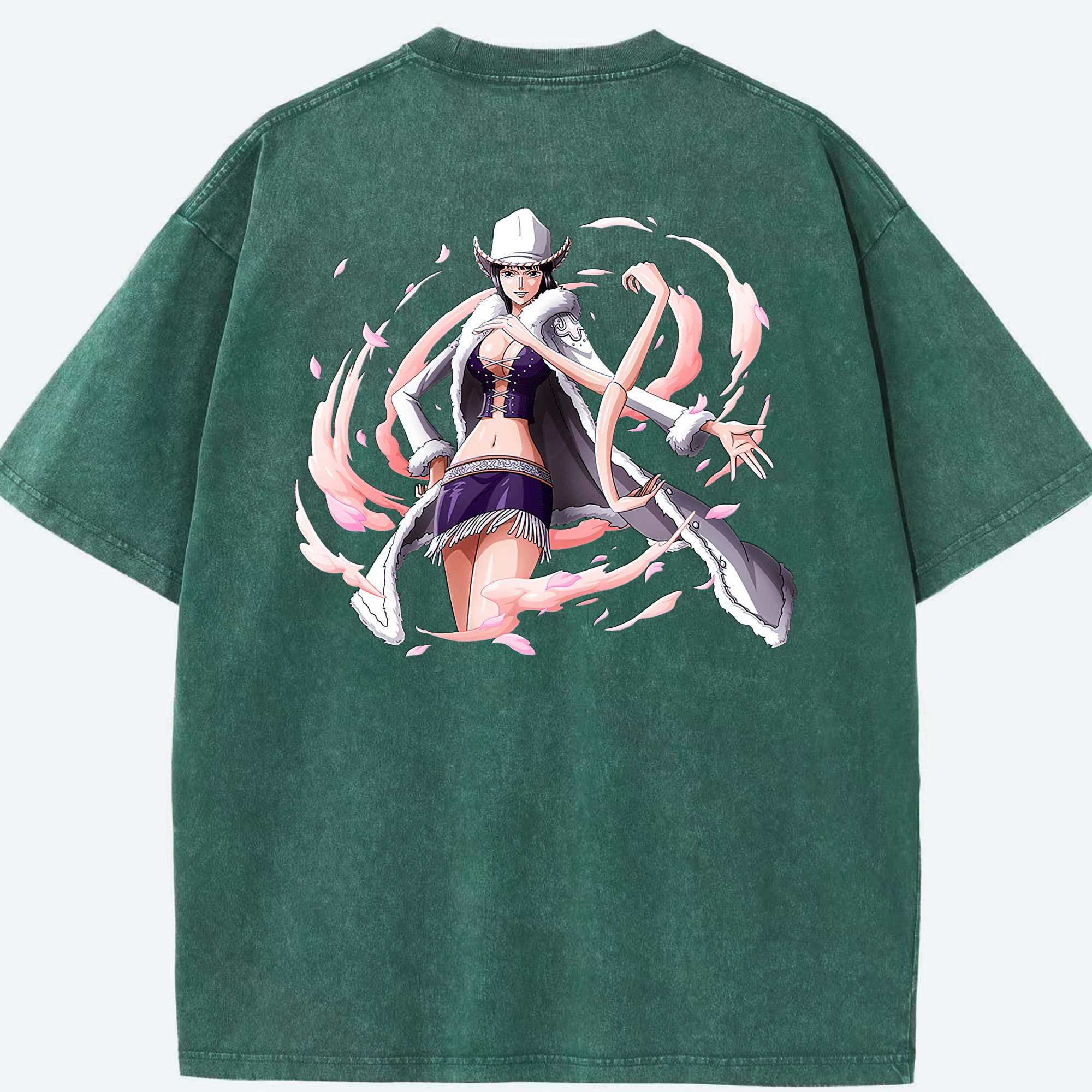 ワンピース ニコ・ロビン ONE PIECE Nico Robin 綿100% ヴィンテージ風 半袖Tシャツ（背面プリント）